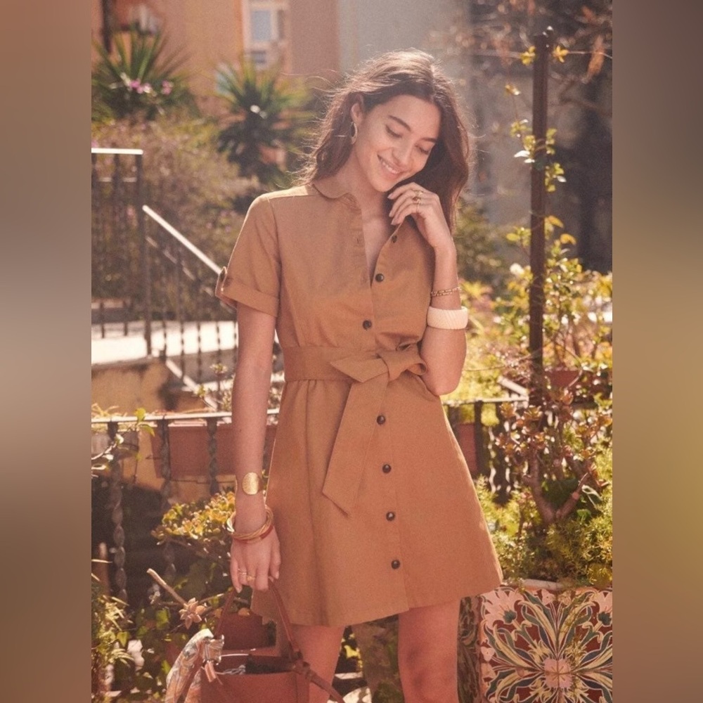 Sézane Denim Brand Mini Dress